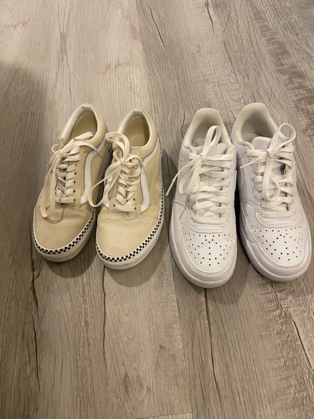 Nike Women's White Athletic Sneakers with Cream Accent